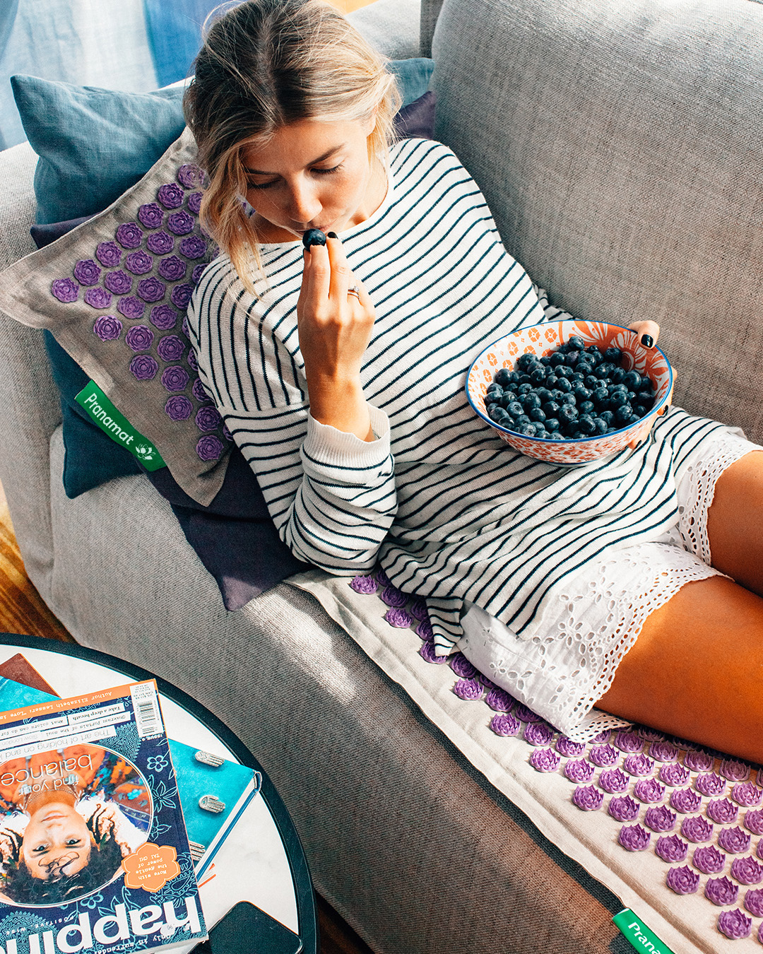 Tapis + Lune + Coussin + Mini (Améthyste)