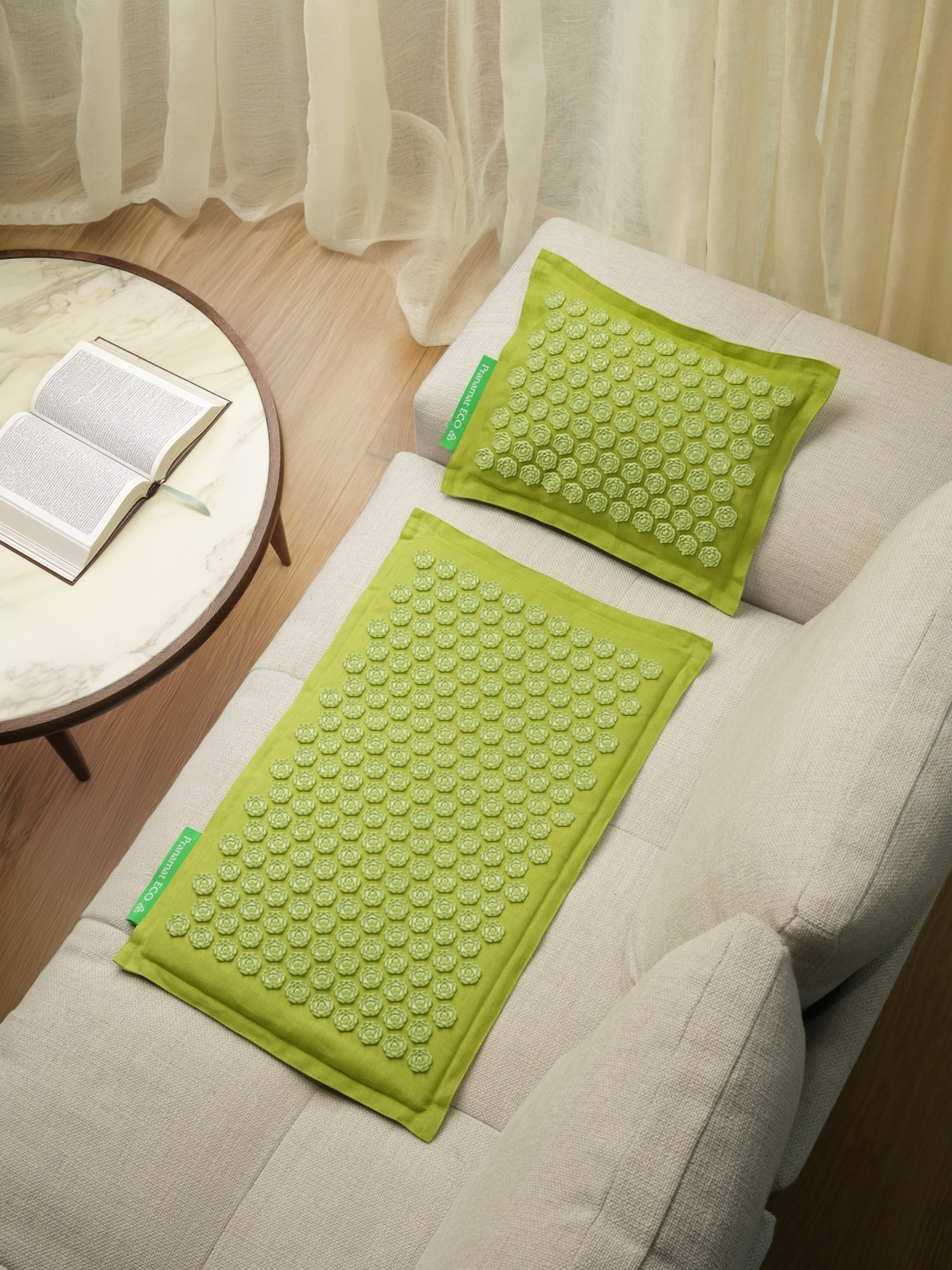 Tapis + Coussin (Vert Citron)