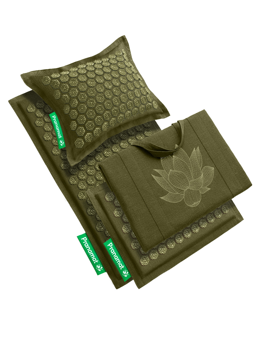 Tapis + coussin + mini + grand sac (Olive)