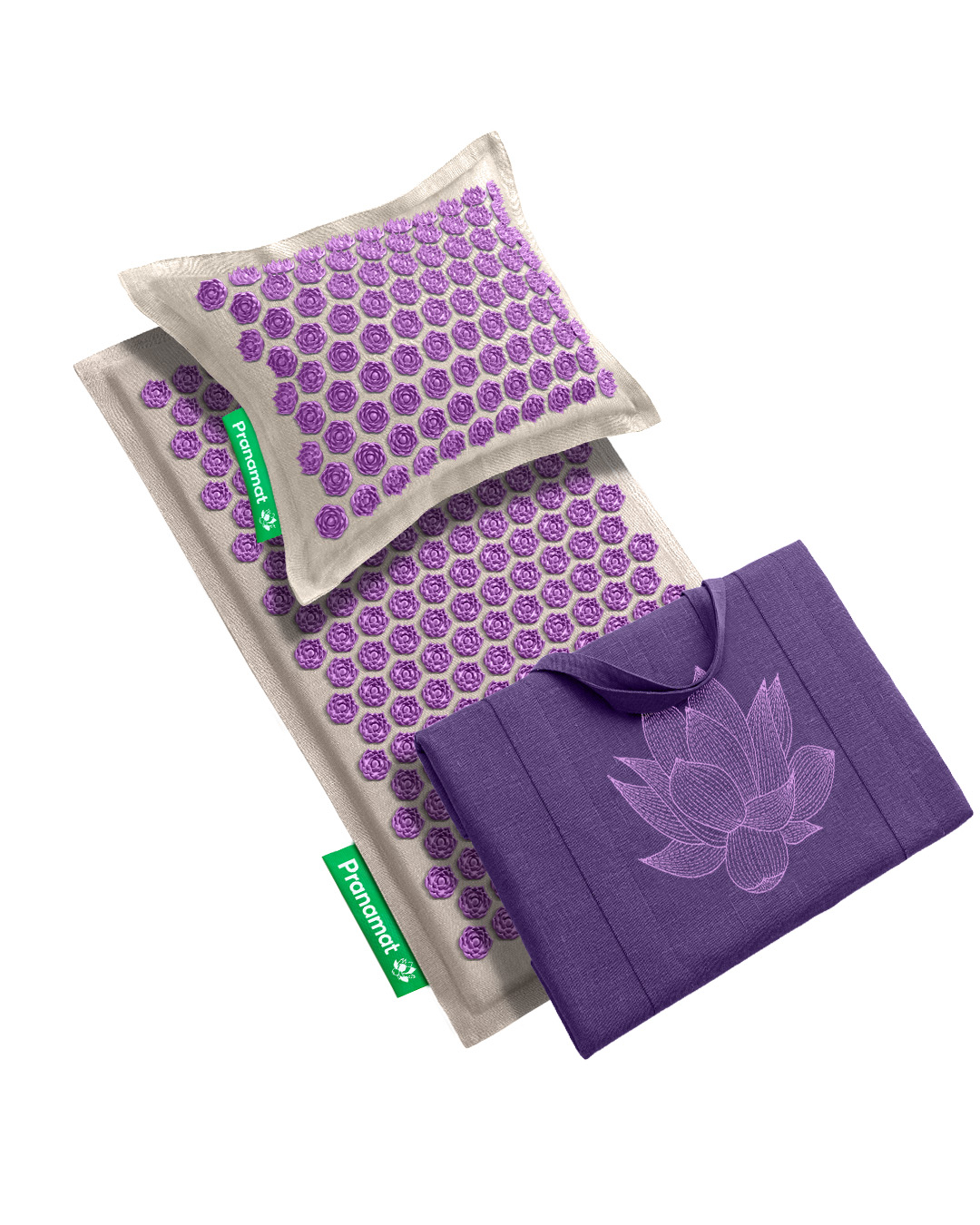 Tapis + oreiller + grand sac (Améthyste)