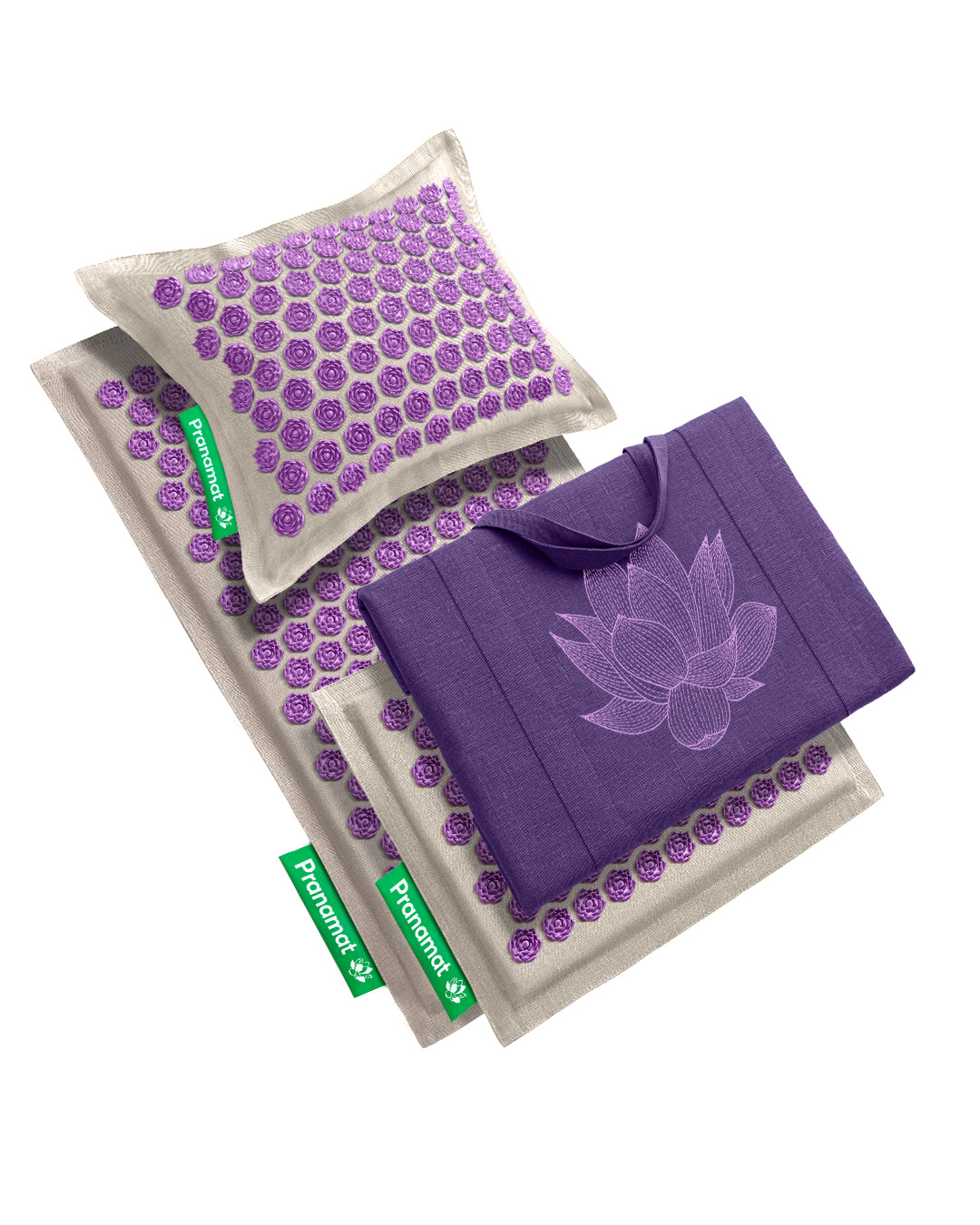 Tapis + coussin + mini + grand sac (Améthyste)