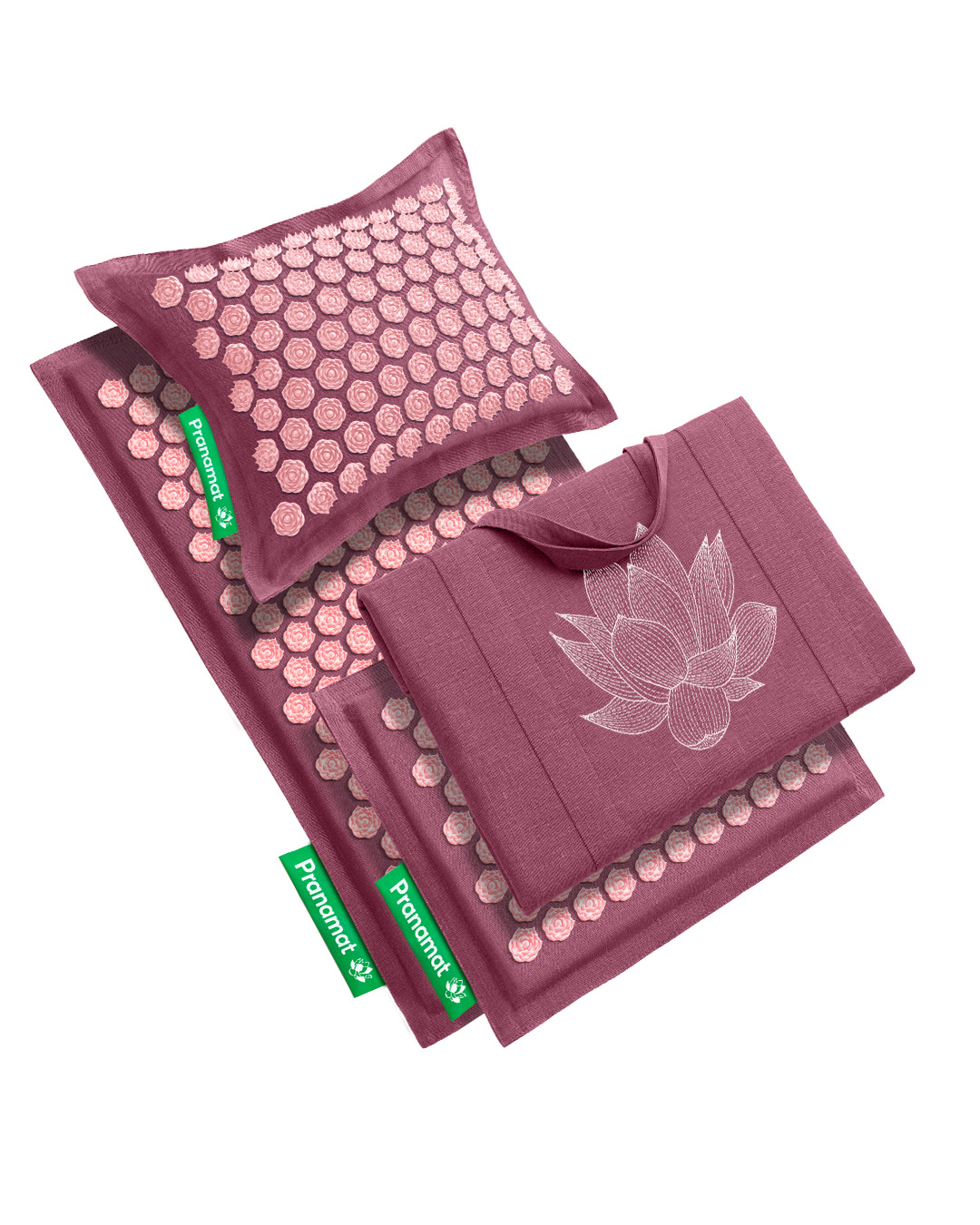 Tapis + coussin + mini + grand sac (Rose Pétale)