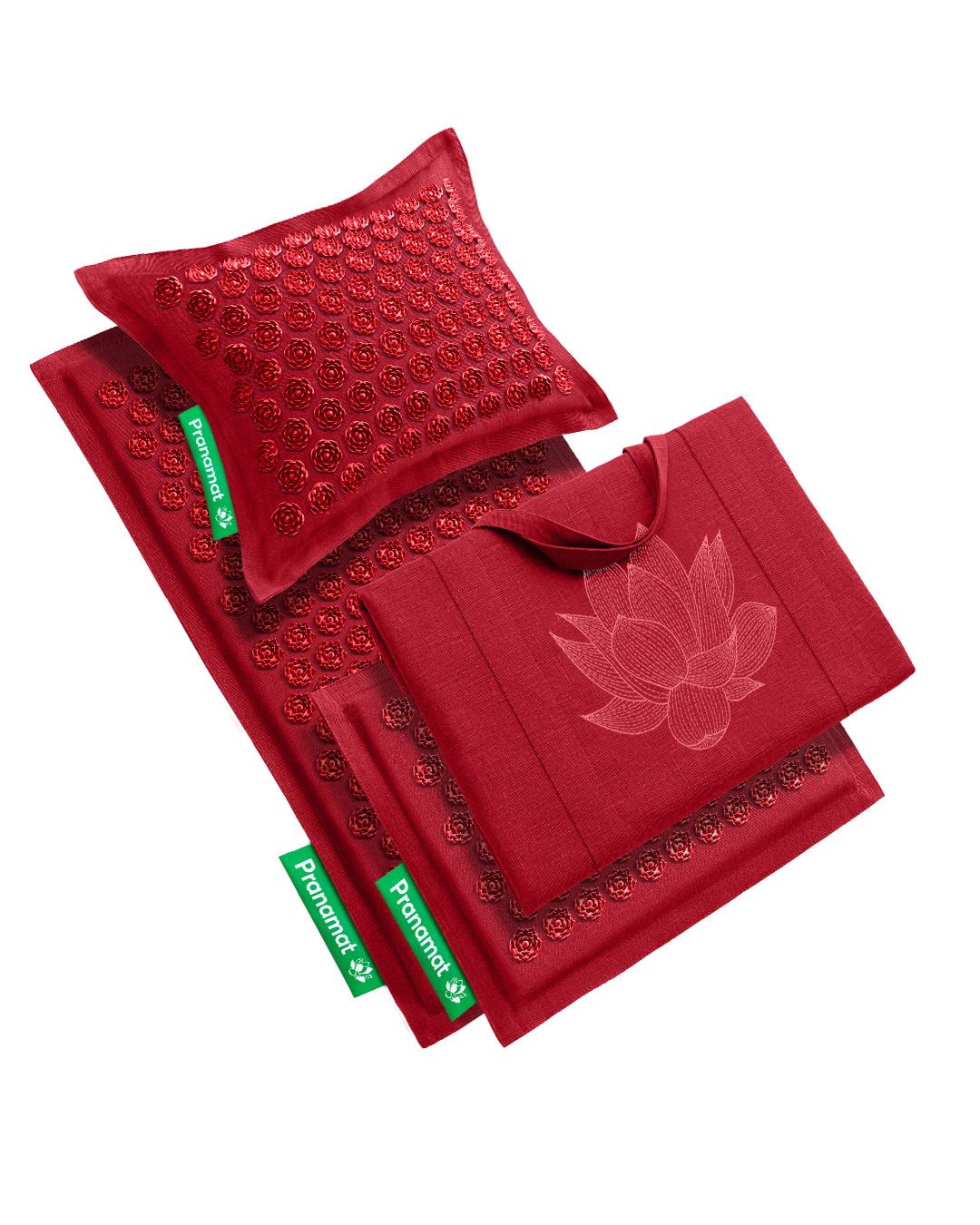 Tapis + coussin + mini + grand sac (Bordeaux)